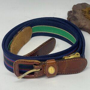 Men's Stripe Elastic Stretch Web Belt - Navy~Green~Red~Cobalt Blue - Size 42"